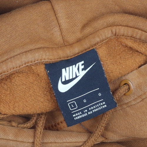 Nike Men's Brown Pullover Hoodie L with Logo