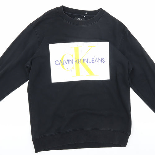 Calvin Klein Jeans Men's Black Medium Logo Sweatshirt