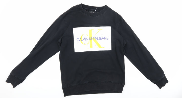 Calvin Klein Jeans Men's Black Medium Logo Sweatshirt