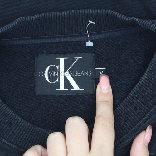 Calvin Klein Jeans Men's Black Medium Logo Sweatshirt
