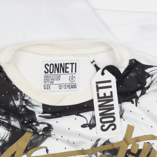 Sonneti Boys Black & White Graphic T-Shirt 12-13Y