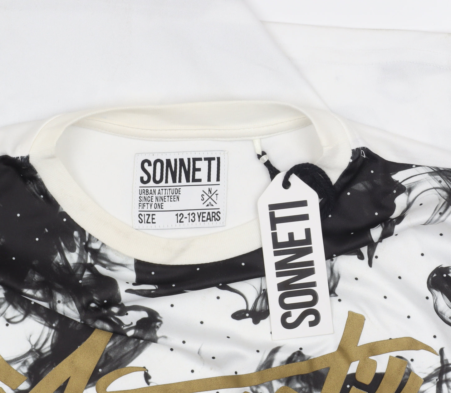 Sonneti Boys Black & White Graphic T-Shirt 12-13Y