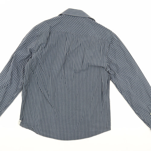 SoulCal & Co Men's Blue Striped Long Sleeve Shirt L