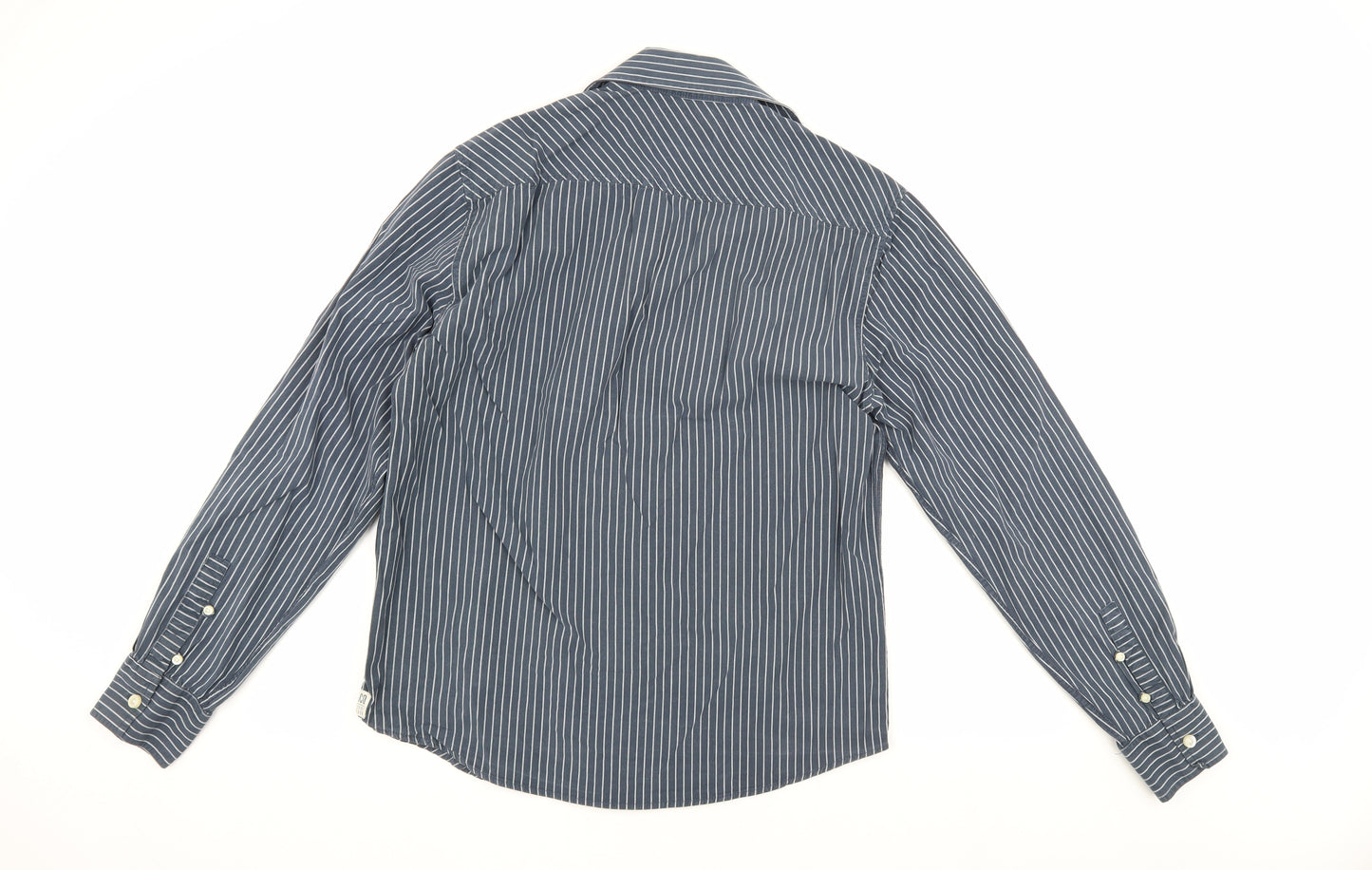 SoulCal & Co Men's Blue Striped Long Sleeve Shirt L