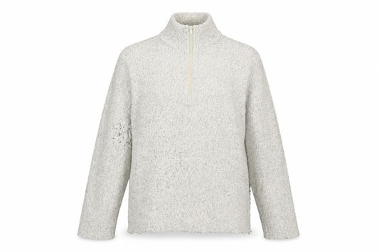 Front view of Mountain Warehouse Women’s Ivory Zip Sweatshirt, size UK 12