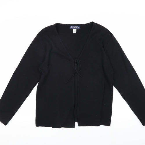 Elements Women's Black V-Neck Cardigan Size 18