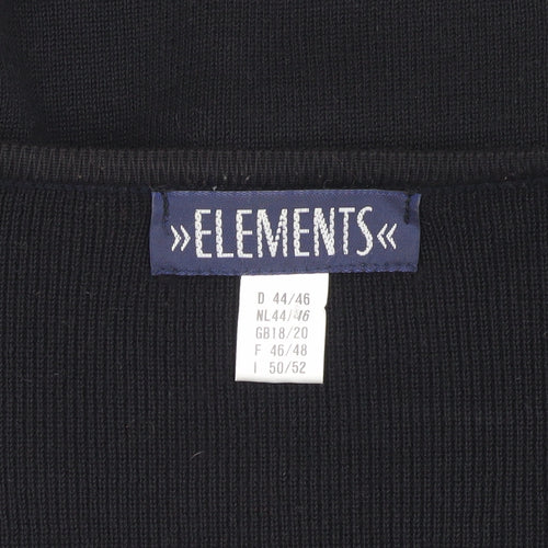 Elements Women's Black V-Neck Cardigan Size 18