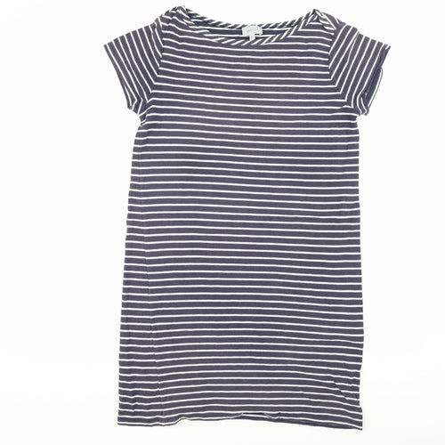 Jigsaw Women's Blue Striped T-Shirt Medium