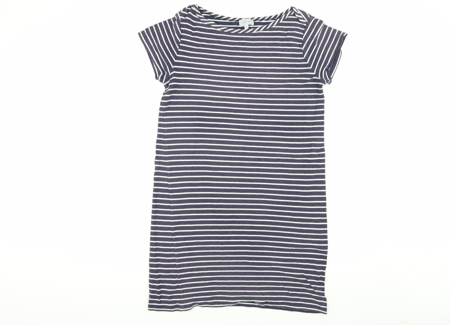 Jigsaw Women's Blue Striped T-Shirt Medium
