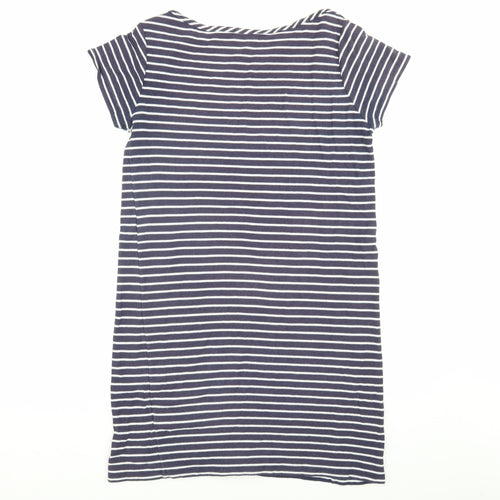Jigsaw Women's Blue Striped T-Shirt Medium