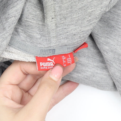 Puma Men's Grey S Pullover Hoodie, Logo, Sports, Hooded, Pockets