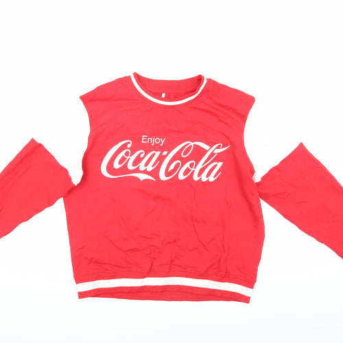 Coca-Cola Women's Red Logo Pullover Sweatshirt 2XS