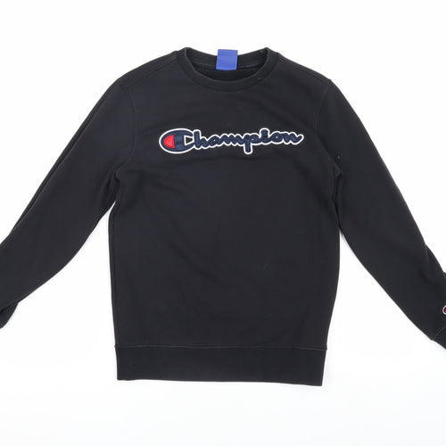 Champion Boys Black Pullover Logo Sweatshirt L