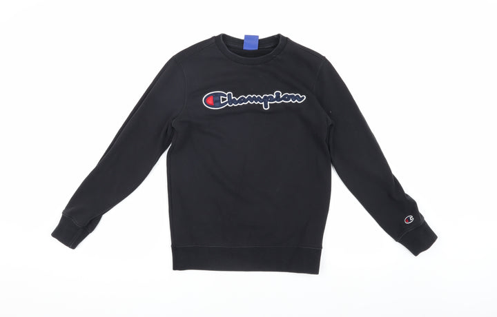 Champion Boys Black Pullover Logo Sweatshirt L