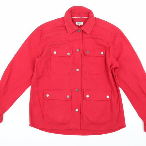 Tommy Jeans Women's Red Cotton Jacket, Size S, Stylish Casual