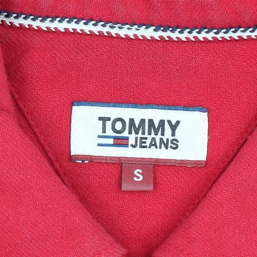 Tommy Jeans Women's Red Cotton Jacket, Size S, Stylish Casual