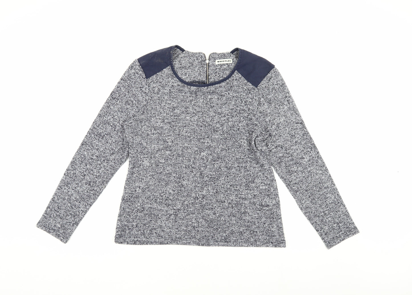 Whistles Women's Blue Knit Blouse, Size M