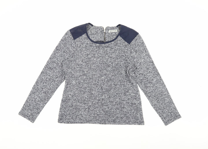 Whistles Women's Blue Knit Blouse, Size M