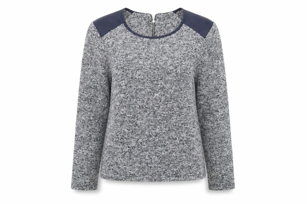 Front view of Whistles Women's Blue Knit Blouse, size M