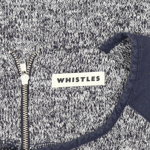 Whistles Women's Blue Knit Blouse, Size M