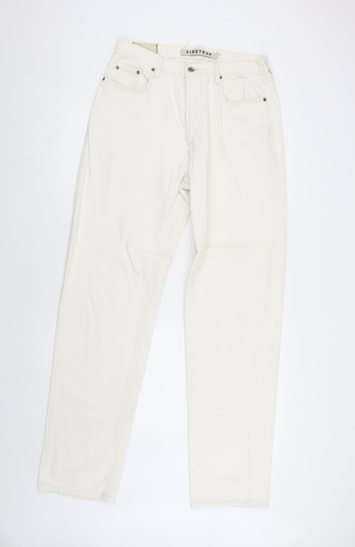 Firetrap Women's White Straight Leg Jeans, Size L