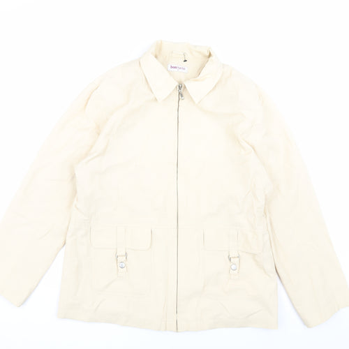 Bonmarché Women's Beige Mid-Length Jacket Size M
