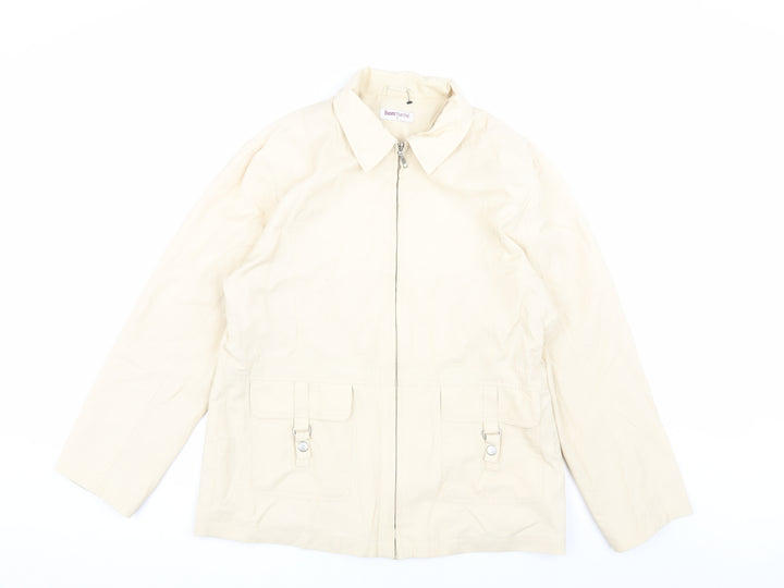 Bonmarché Women's Beige Mid-Length Jacket Size M