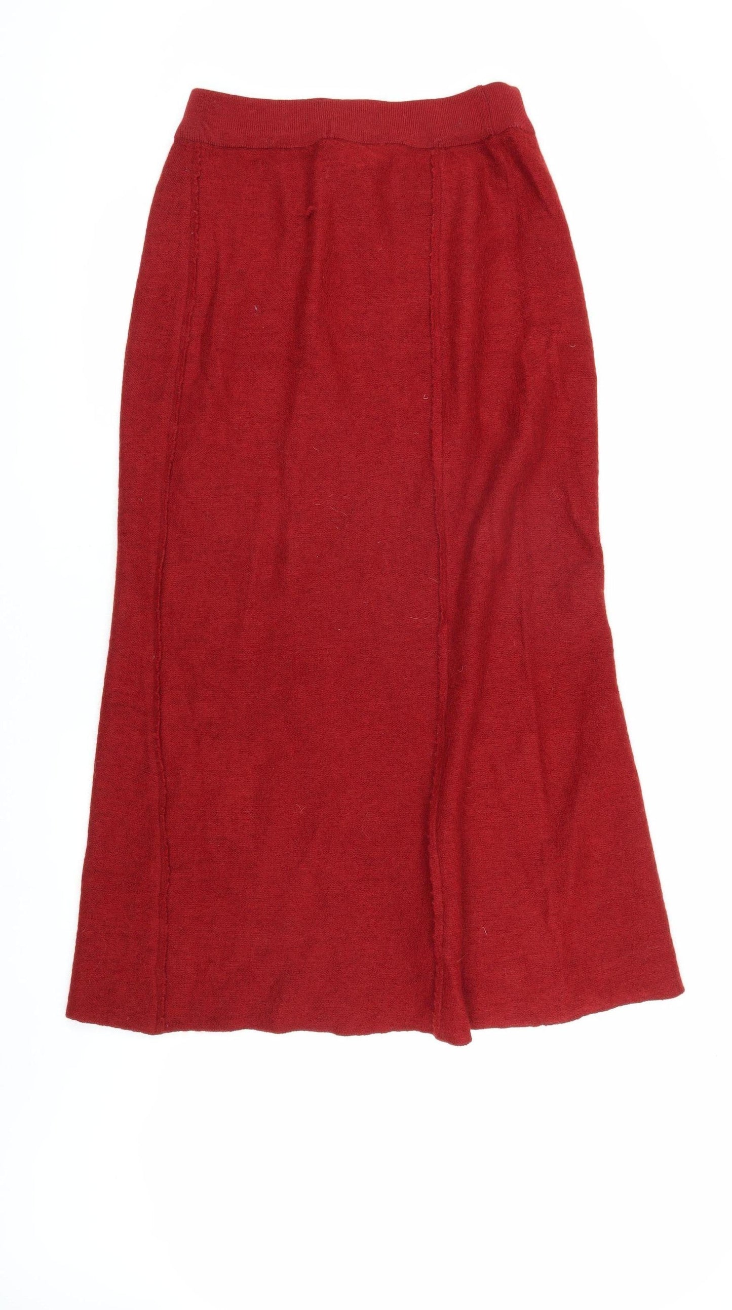 Adini Women's Red Wool Knit Skirt Size L