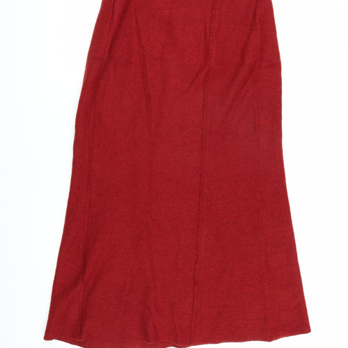 Adini Women's Red Wool Knit Skirt Size L