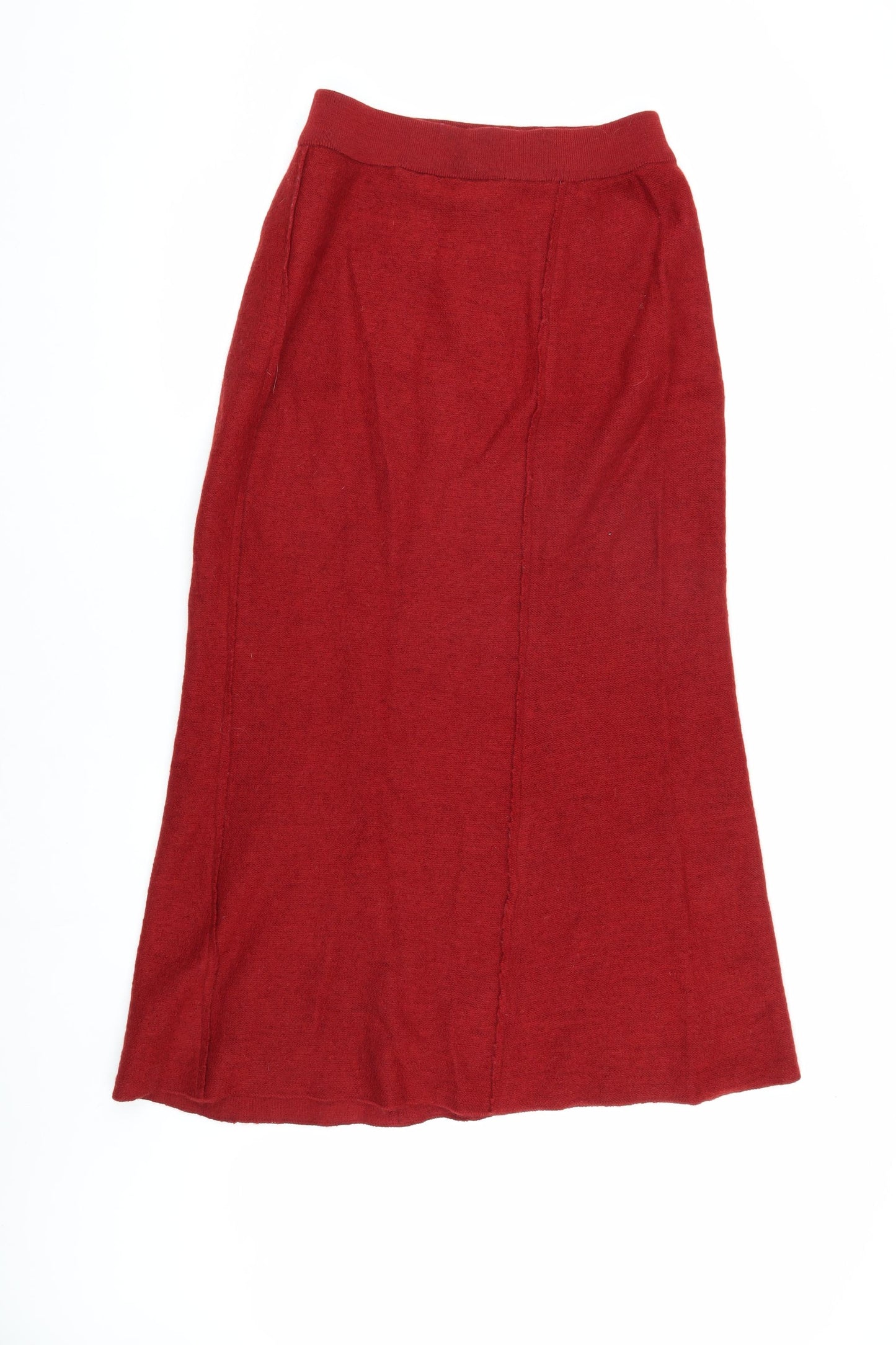 Adini Women's Red Wool Knit Skirt Size L