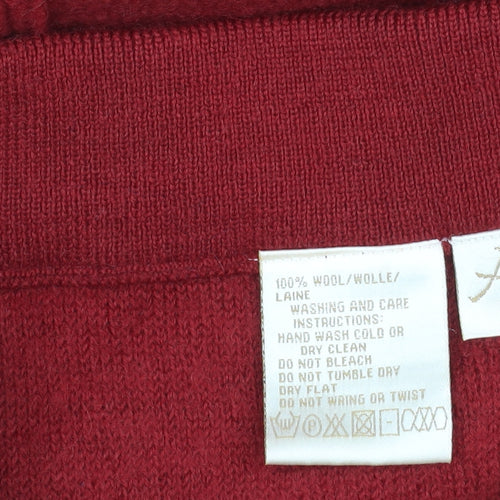 Adini Women's Red Wool Knit Skirt Size L