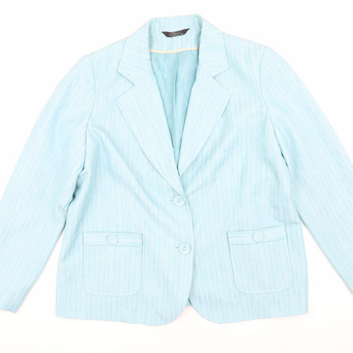 Bm Women's Blue Striped Blazer, Size 20
