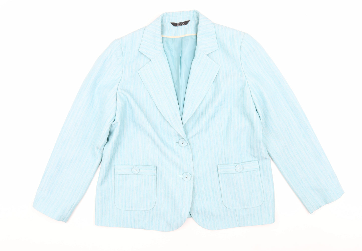 Bm Women's Blue Striped Blazer, Size 20