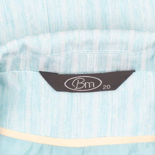 Bm Women's Blue Striped Blazer, Size 20