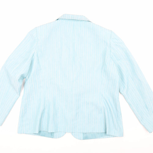 Bm Women's Blue Striped Blazer, Size 20