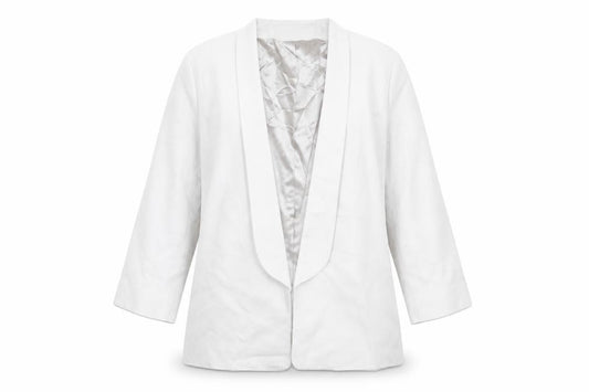 Front view of French Connection Women's Ivory Blazer, size 16, Regular Lined