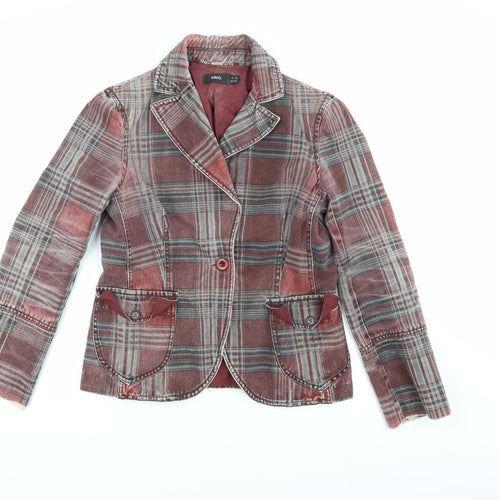 MNG Women's Multicoloured Plaid Blazer XL