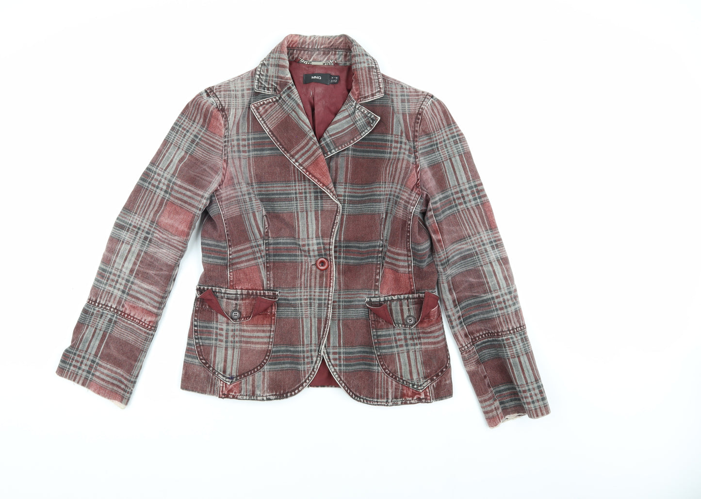 MNG Women's Multicoloured Plaid Blazer XL