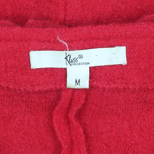 Klass Women's Red Wool Jacket - Medium, Collared Style