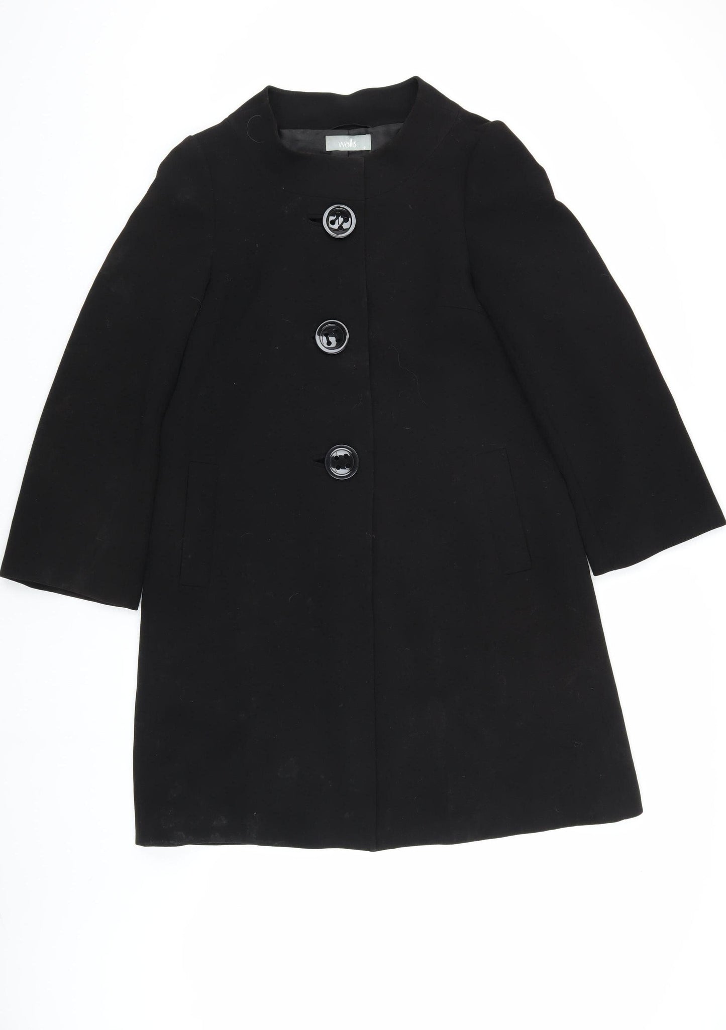 Wallis Women's Black Mid-Length Coat Size 12