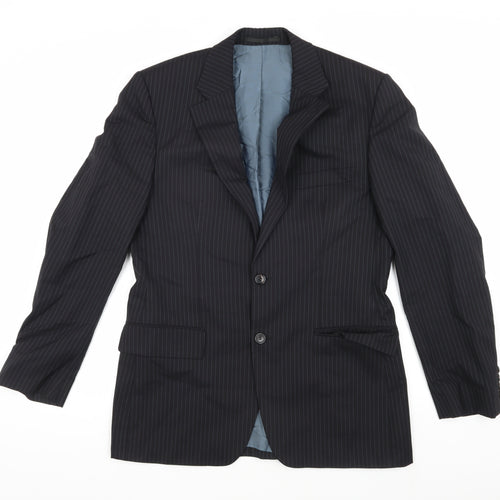 Hugo Boss Men's Black Pinstripe Blazer Size 38 Slim Fit