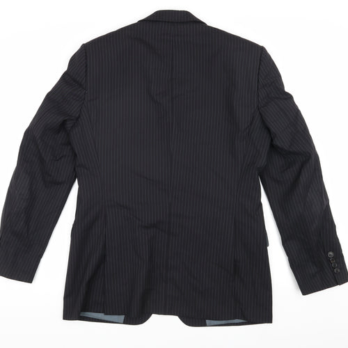 Hugo Boss Men's Black Pinstripe Blazer Size 38 Slim Fit
