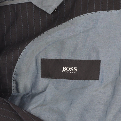 Hugo Boss Men's Black Pinstripe Blazer Size 38 Slim Fit