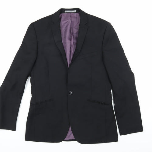 Red Herring Men's Black Regular Fit Blazer 38R