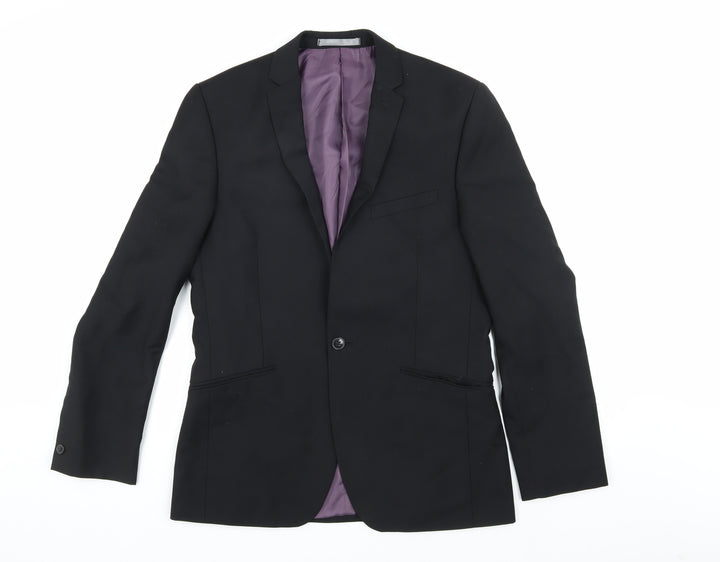 Red Herring Men's Black Regular Fit Blazer 38R