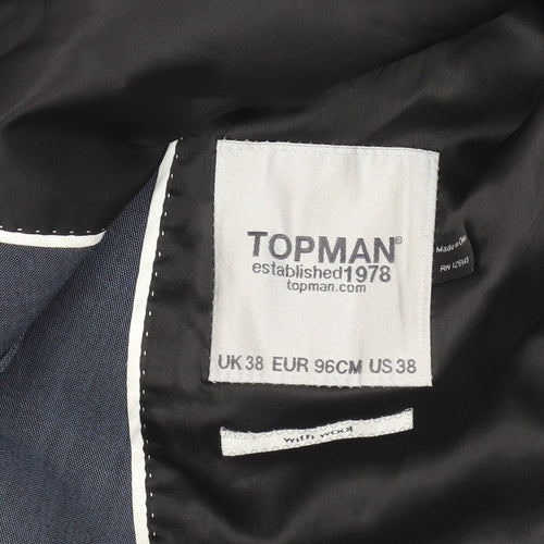 Topman Men's Blue Blazer, Size 38, Classic Style
