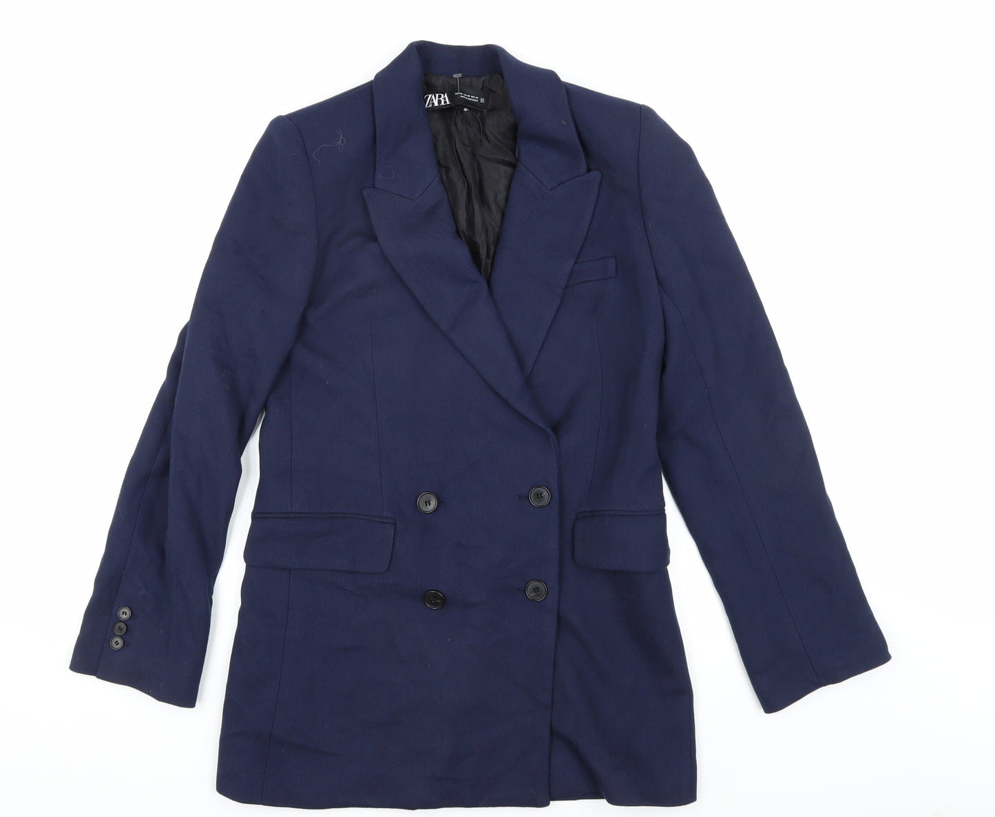 ZARA Women's Blue XS Double-Breasted Blazer