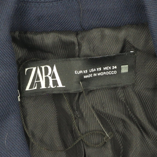 ZARA Women's Blue XS Double-Breasted Blazer