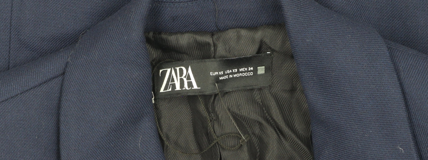 ZARA Women's Blue XS Double-Breasted Blazer