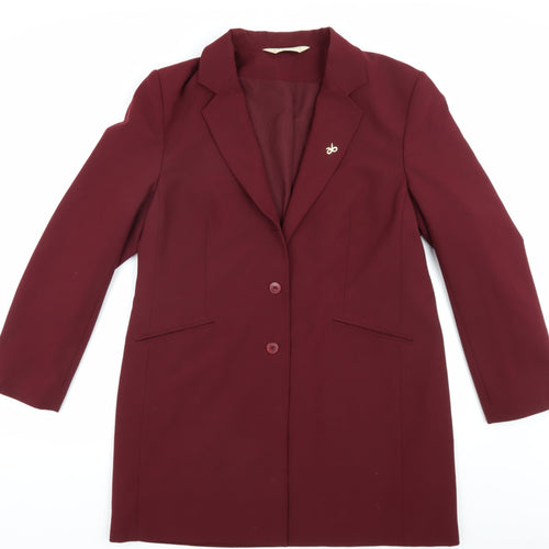 Modern Classics Women's Red Long Overcoat Size 14